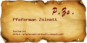 Pfeferman Zsinett névjegykártya